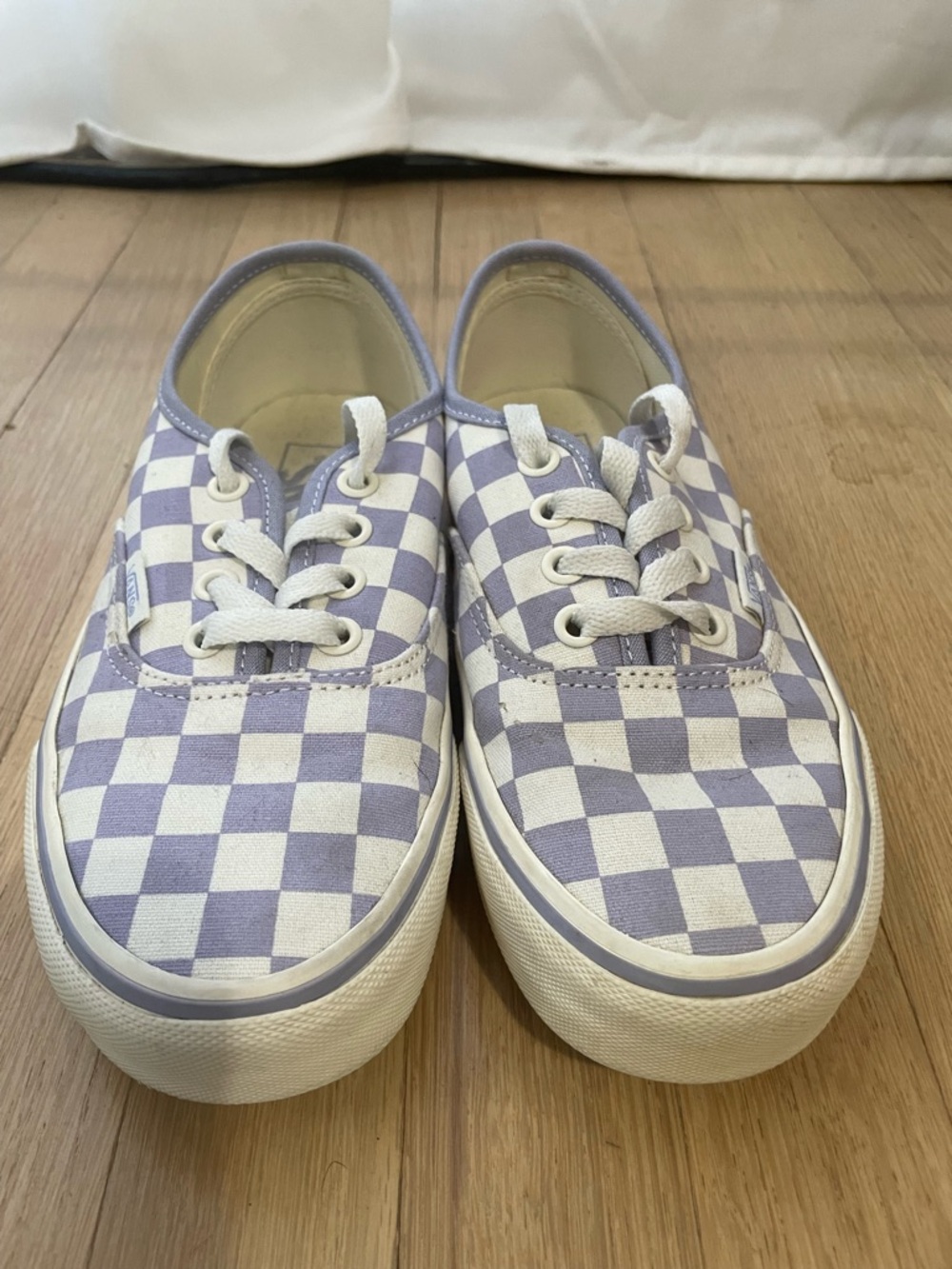 Vans Lavender and White Checkerboard Sneakers